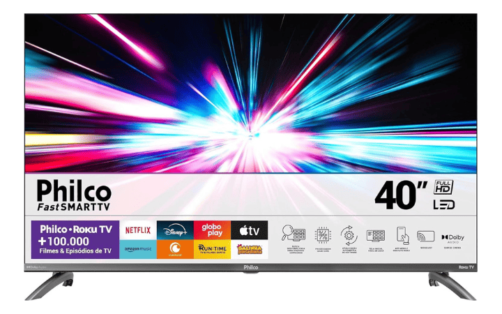 Smart TV 40” Philco Roku TV LED Dolby Audio PTV40M9GR2CGB